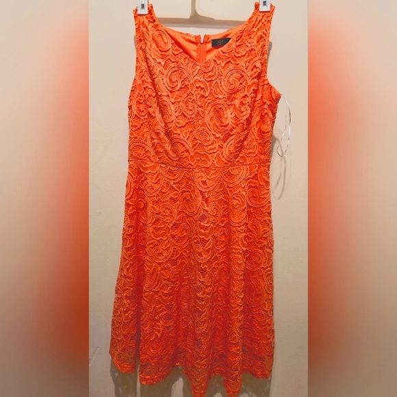 Dressystar Women Floral Lace Short Party Dress - size 2XL, Coral - Picture 6 of 8